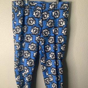 LANE BRYANT Plus Size 22 Blue Floral Pants P302